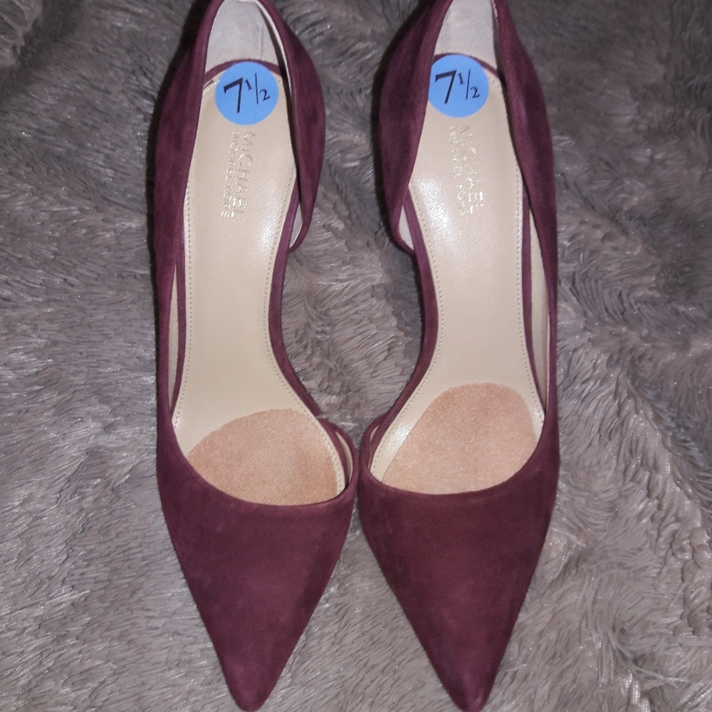 Red suede Michael Kors heels